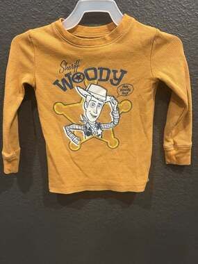 Disney Jumping Beans Toy Story Woody Waffle Knit Long Sleeve Shirt Toddler 2T